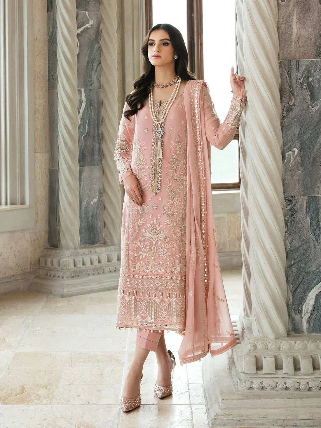 Gulaal | Embroidered Chiffon 23 | ISABELLA 01 - by - Libasekhas UK - Registered Vendor of : Gulaal - 100% Original Designer Dresss