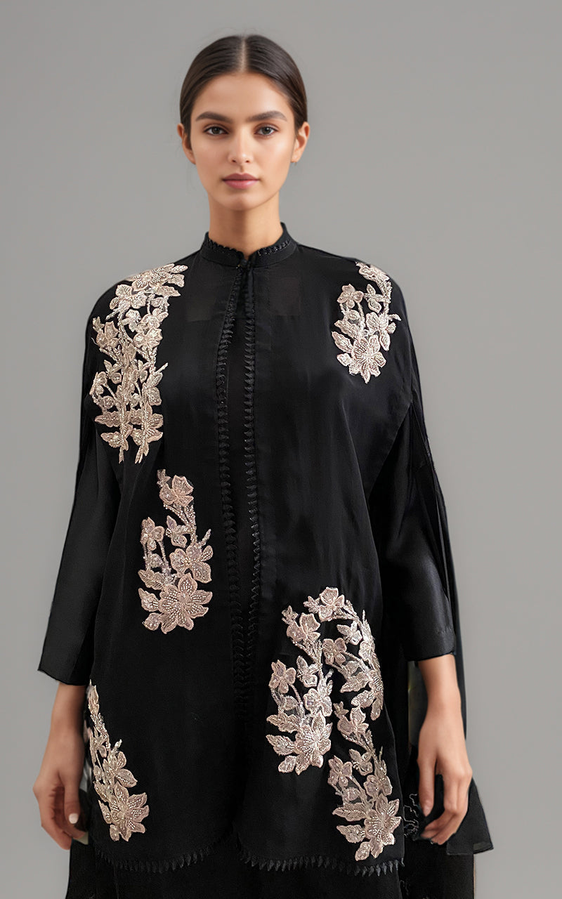 Threads and Motifs | Formal Dresses 25 | Embroidered Cape With Trouser - by Libasekhas UK - Registered Vendor of : Threads and Motifs - 100% Original Designer Dress