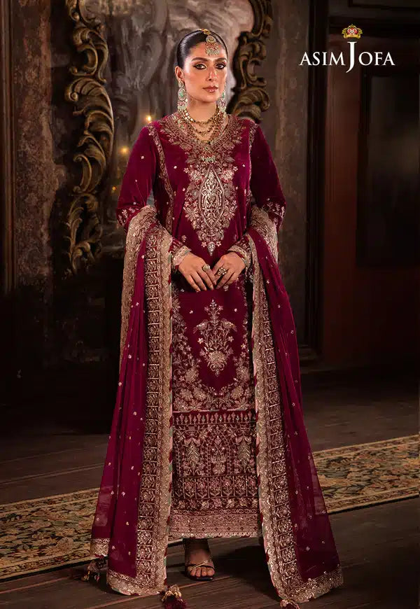 Asim Jofa | Makhmal Wedding Velvet 23 | AJMM-03 - by - Libasekhas UK - Registered Vendor of : Asim Jofa - 100% Original Designer Dresss