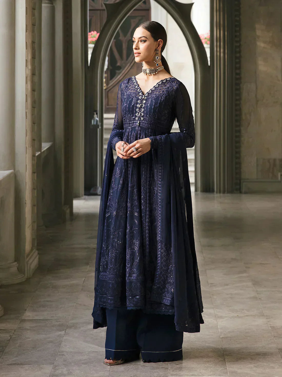 Gulaal | Embroidered Chiffon 23 | MAYA 05 - by - Libasekhas UK - Registered Vendor of : Gulaal - 100% Original Designer Dresss