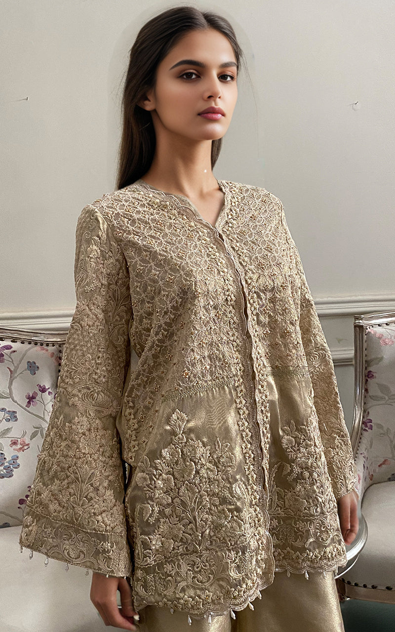 Threads and Motifs | Formal Dresses 25 | Embroidered Jacket With Trouser - by Libasekhas UK - Registered Vendor of : Threads and Motifs - 100% Original Designer Dress