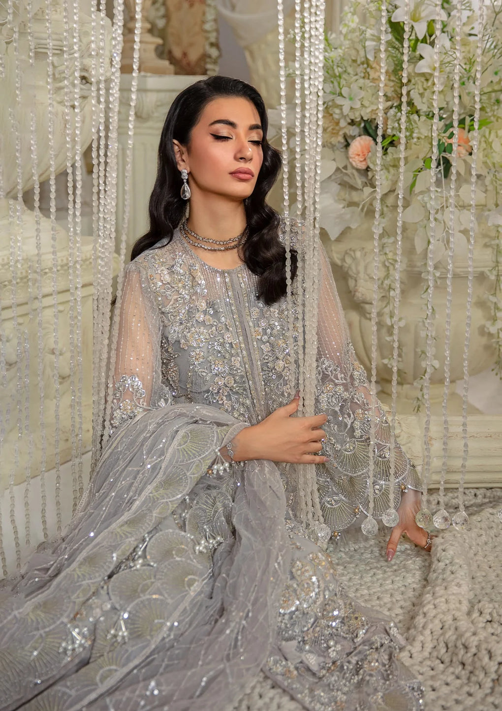 Elaf Premium | Evara Formals 24 | EFE-04 DOVE - by - Libasekhas UK - Registered Vendor of : Elaf Premium - 100% Original Designer Dresss