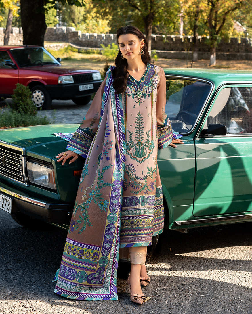Mushq | Nirvana Printed Silk | Aurora Echo - by Libasekhas UK - Registered Vendor of : Mushq - 100% Original Designer Dress