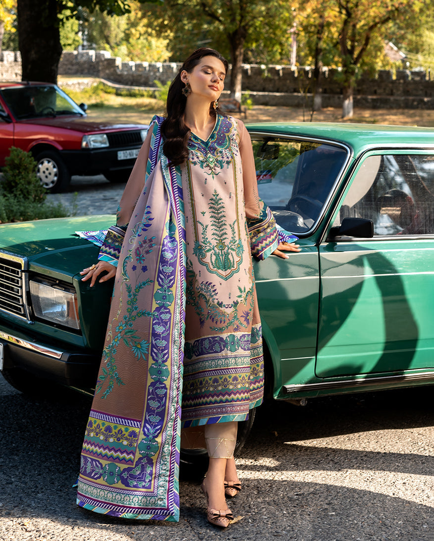 Mushq | Nirvana Printed Silk | Aurora Echo - by Libasekhas UK - Registered Vendor of : Mushq - 100% Original Designer Dress