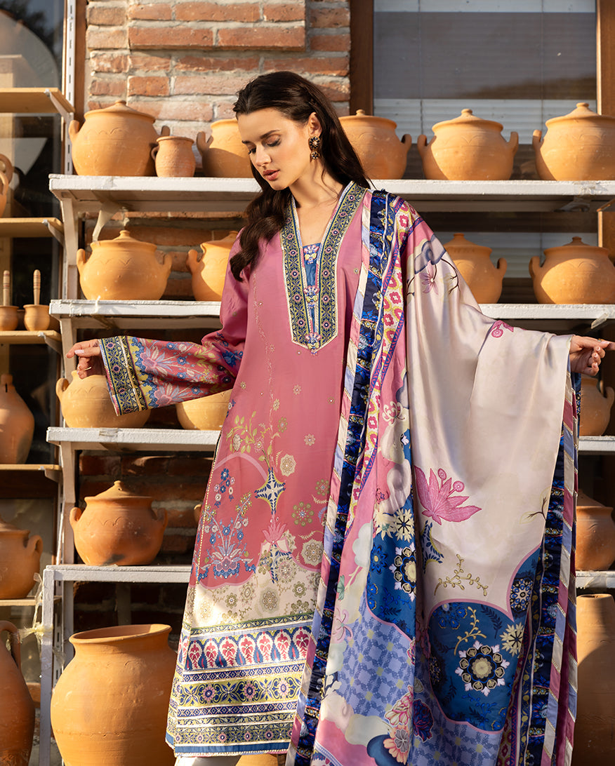 Mushq | Nirvana Printed Silk | Meridian Bloom - by Libasekhas UK - Registered Vendor of : Mushq - 100% Original Designer Dress