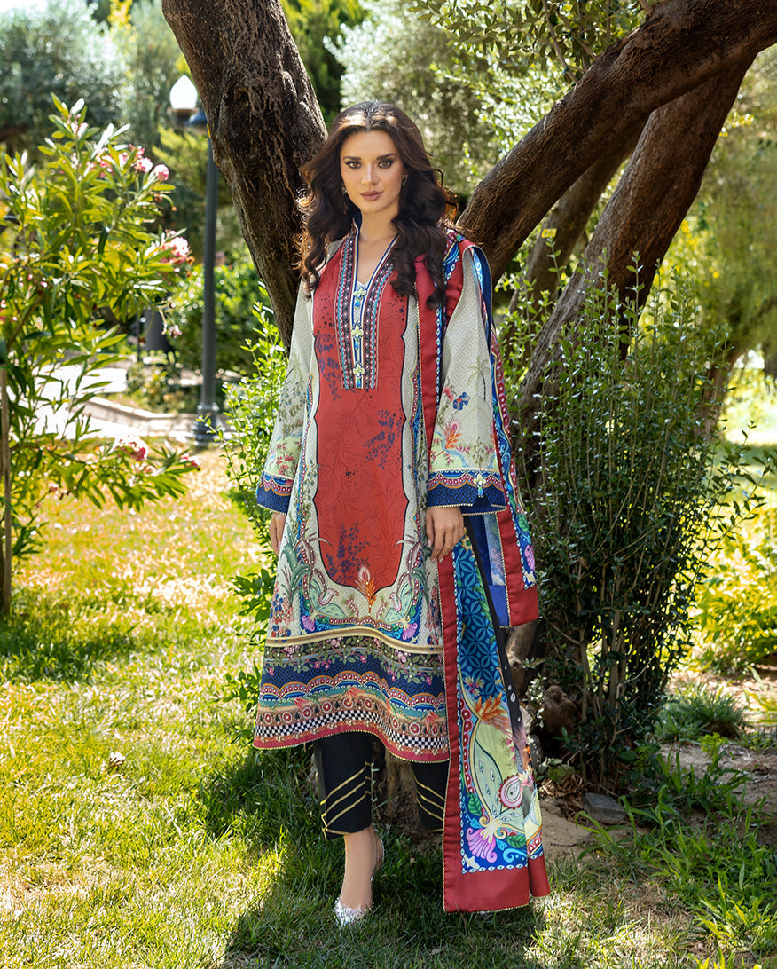 Mushq | Nirvana Printed Silk | Ethereal Gleam - by Libasekhas UK - Registered Vendor of : Mushq - 100% Original Designer Dress