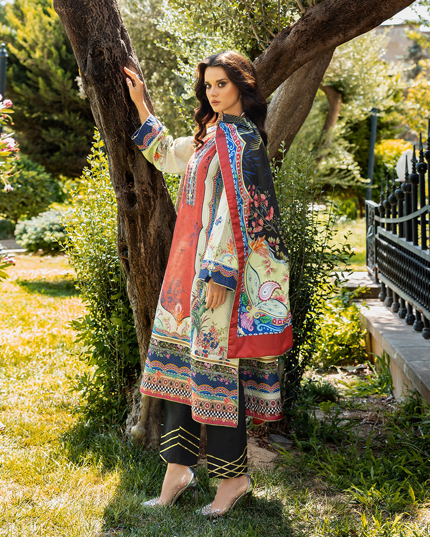 Mushq | Nirvana Printed Silk | Ethereal Gleam - by Libasekhas UK - Registered Vendor of : Mushq - 100% Original Designer Dress