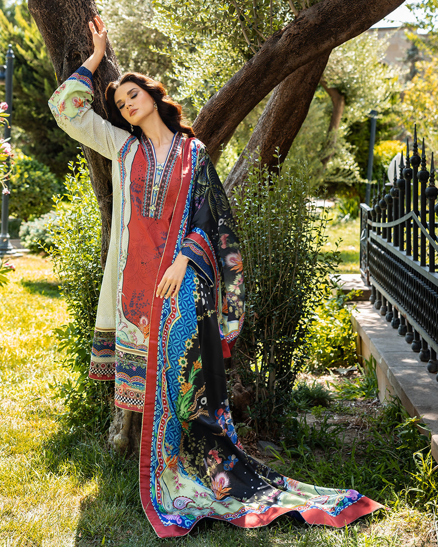 Mushq | Nirvana Printed Silk | Ethereal Gleam - by Libasekhas UK - Registered Vendor of : Mushq - 100% Original Designer Dress