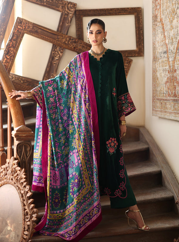 Zainab Chottani | Velura Velvet Edit 25 | Eden Long Shirt - by Libasekhas UK - Registered Vendor of : Zainab Chottani - 100% Original Designer Dress