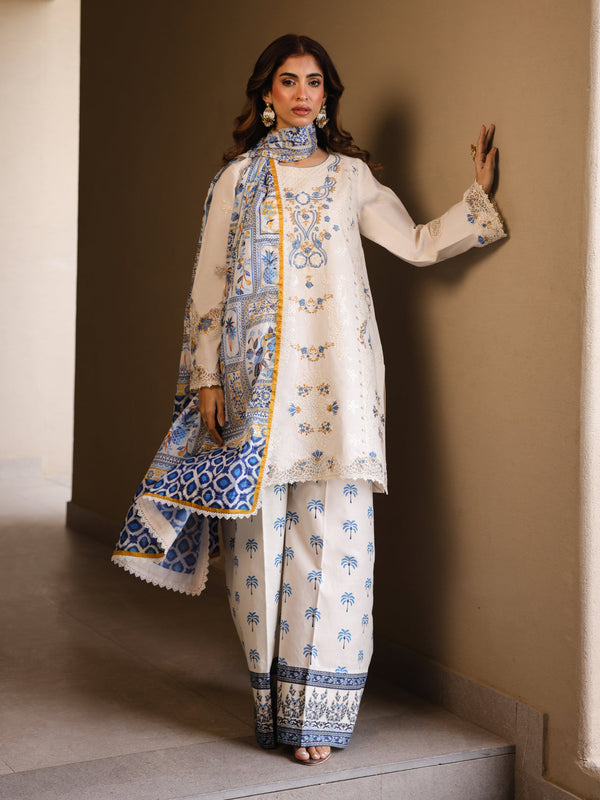Faiza Faisal | Marine Luxury Lawn 25 | MIRHA - by - Libasekhas UK - Registered Vendor of : Faiza Faisal - 100% Original Designer Dresss