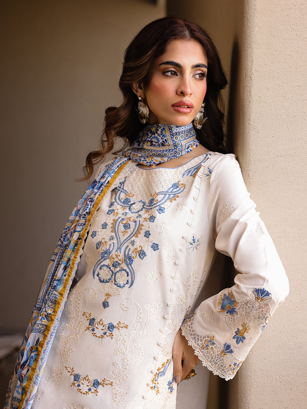 Faiza Faisal | Marine Luxury Lawn 25 | MIRHA - by - Libasekhas UK - Registered Vendor of : Faiza Faisal - 100% Original Designer Dresss
