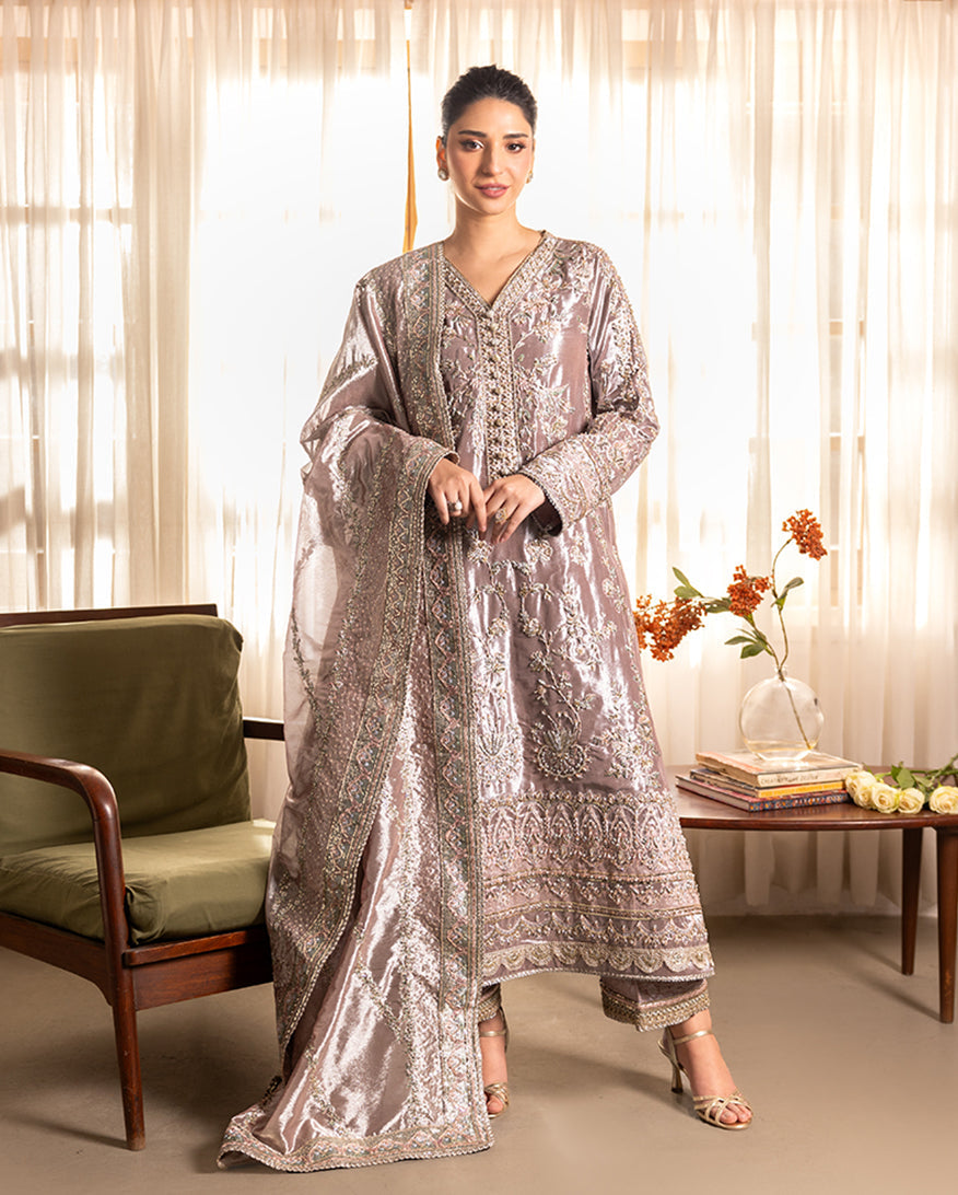 Mushq | Sunehri Lama Silk | Hamna - by Libasekhas UK - Registered Vendor of : Mushq - 100% Original Designer Dress