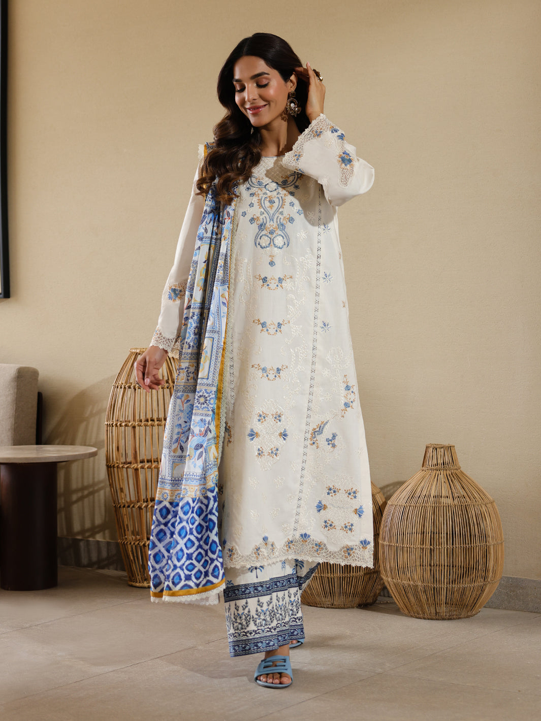 Faiza Faisal | Marine Luxury Lawn 25 | MIRHA - by - Libasekhas UK - Registered Vendor of : Faiza Faisal - 100% Original Designer Dresss