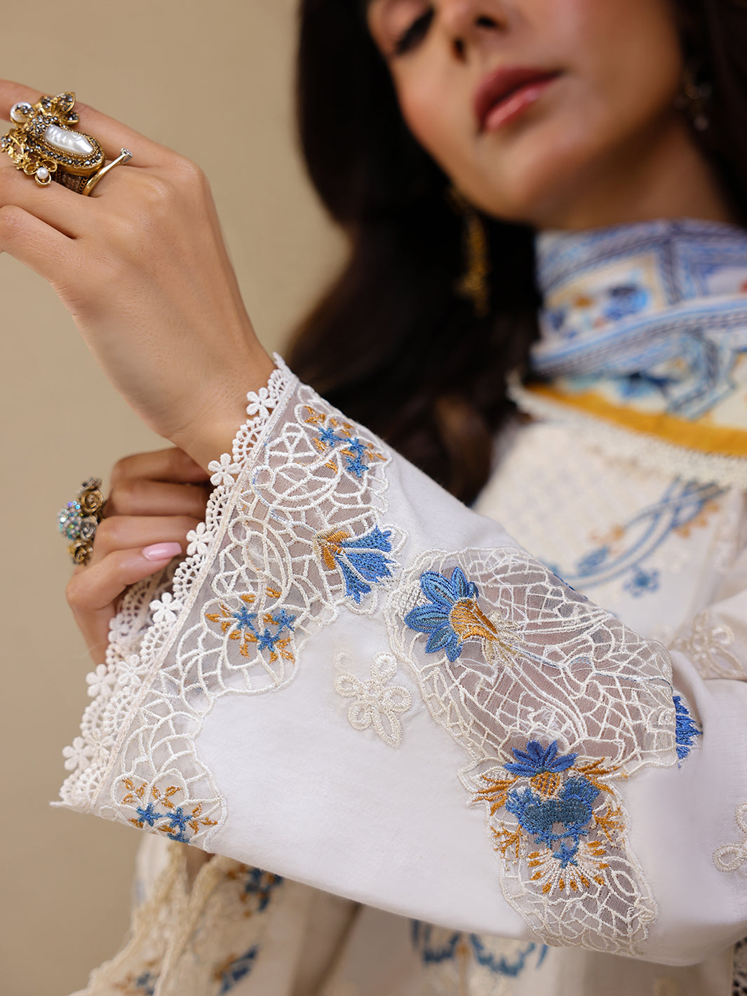 Faiza Faisal | Marine Luxury Lawn 25 | MIRHA - by - Libasekhas UK - Registered Vendor of : Faiza Faisal - 100% Original Designer Dresss