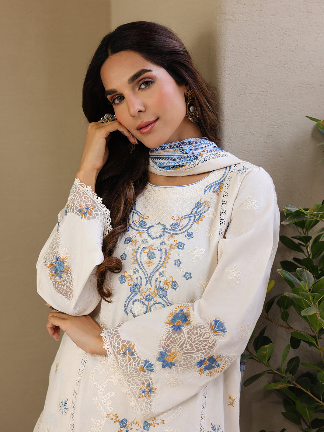 Faiza Faisal | Marine Luxury Lawn 25 | MIRHA - by - Libasekhas UK - Registered Vendor of : Faiza Faisal - 100% Original Designer Dresss