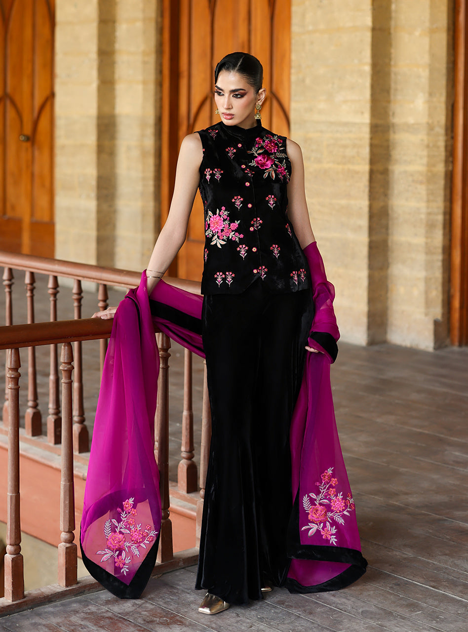 Zainab Chottani | Velura Velvet Edit 25 | Keir Vest - by Libasekhas UK - Registered Vendor of : Zainab Chottani - 100% Original Designer Dress