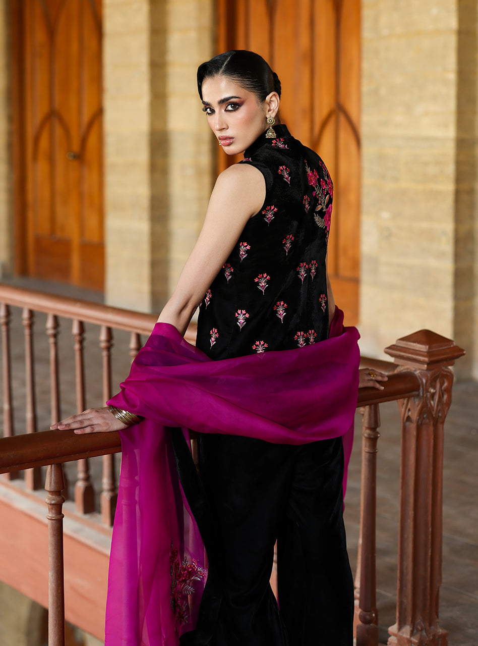 Zainab Chottani | Velura Velvet Edit 25 | Keir Vest - by Libasekhas UK - Registered Vendor of : Zainab Chottani - 100% Original Designer Dress