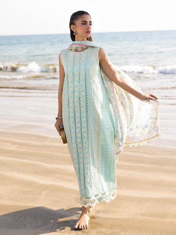 Faiza Faisal | Marine Luxury Lawn 25 | AINE - by - Libasekhas UK - Registered Vendor of : Faiza Faisal - 100% Original Designer Dresss