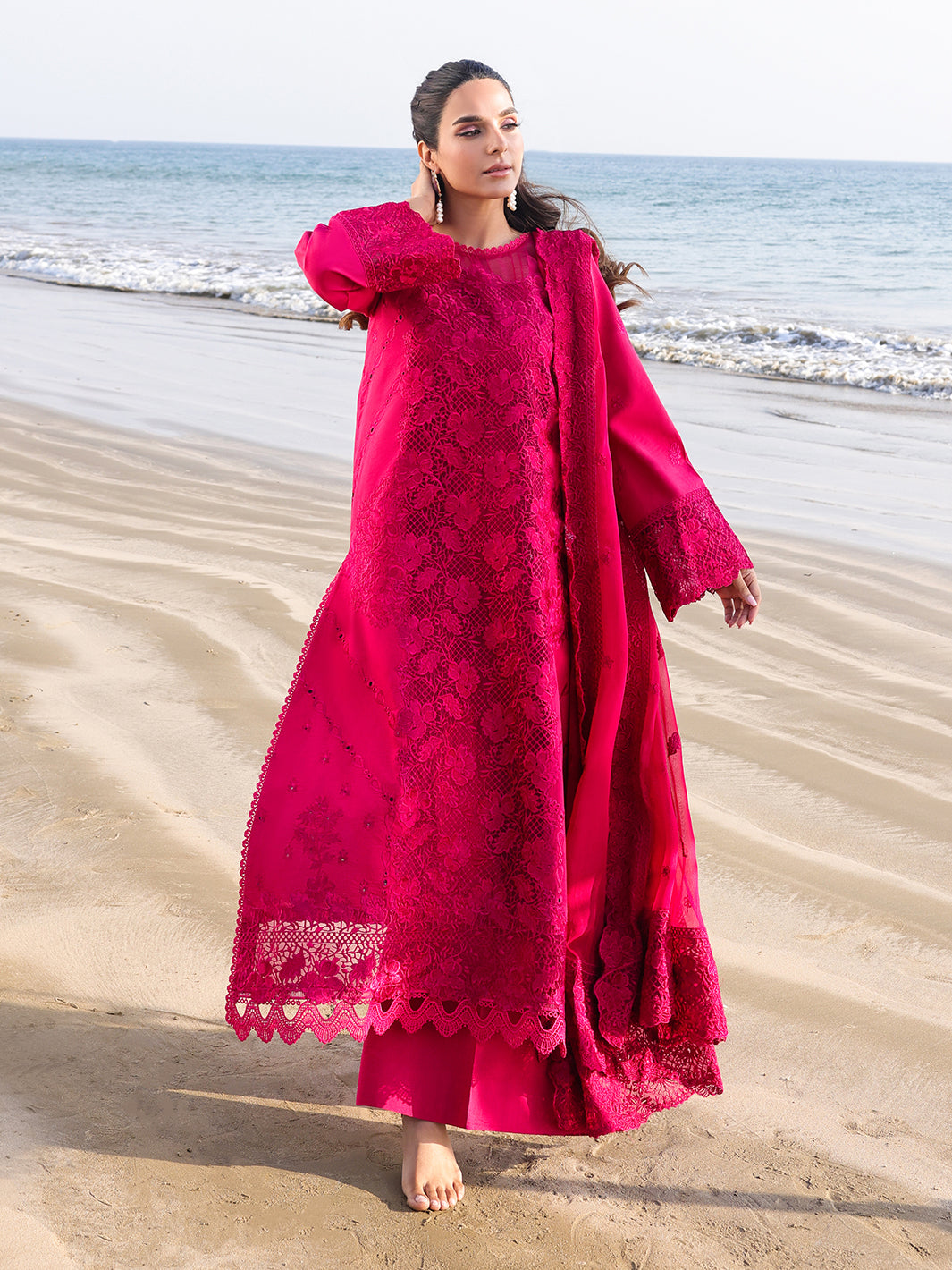 Faiza Faisal | Marine Luxury Lawn 25 | AROHA - by - Libasekhas UK - Registered Vendor of : Lawn - 100% Original Designer Dresss