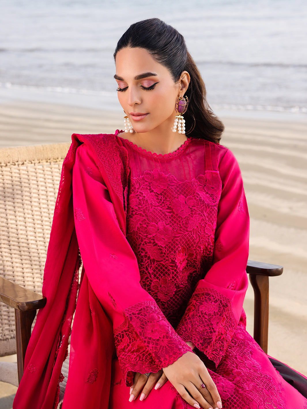 Faiza Faisal | Marine Luxury Lawn 25 | AROHA - by - Libasekhas UK - Registered Vendor of : Lawn - 100% Original Designer Dresss