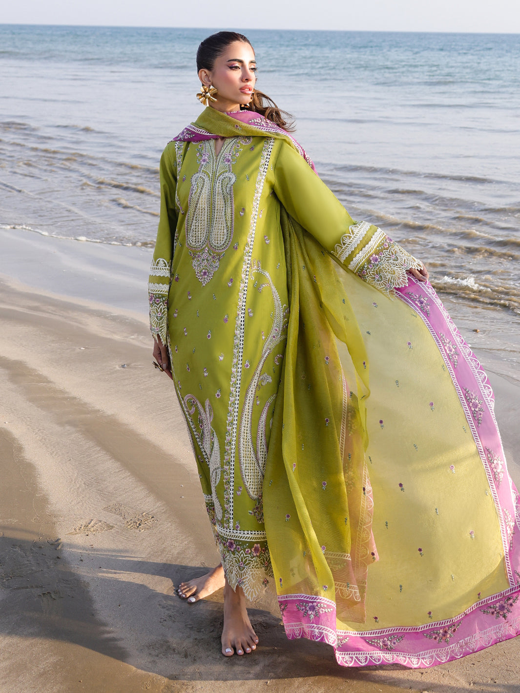 Faiza Faisal | Marine Luxury Lawn 25 | HINA - by - Libasekhas UK - Registered Vendor of : Faiza Faisal - 100% Original Designer Dresss