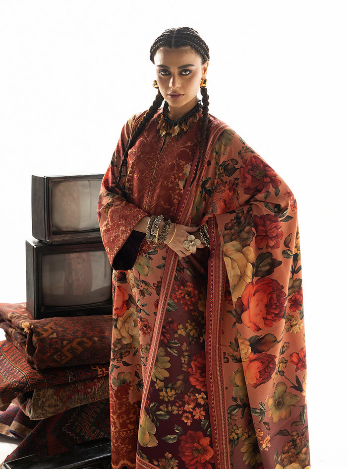 Zainab Chottani | Winter Shawl 25 | Abibi - D10 - by Libasekhas UK - Registered Vendor of : Zainab Chottani - 100% Original Designer Dress