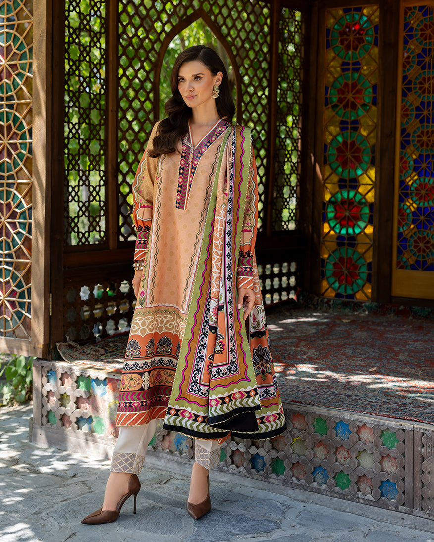 Mushq | Nirvana Printed Silk | Solara Crest - by Libasekhas UK - Registered Vendor of : Mushq - 100% Original Designer Dress