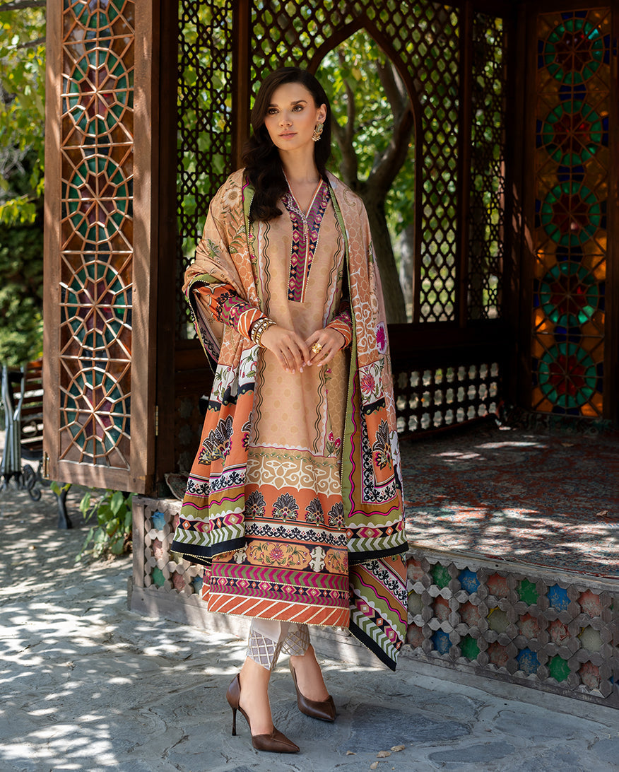 Mushq | Nirvana Printed Silk | Solara Crest - by Libasekhas UK - Registered Vendor of : Mushq - 100% Original Designer Dress
