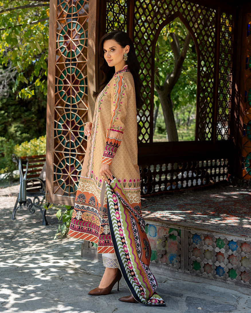 Mushq | Nirvana Printed Silk | Solara Crest - by Libasekhas UK - Registered Vendor of : Mushq - 100% Original Designer Dress