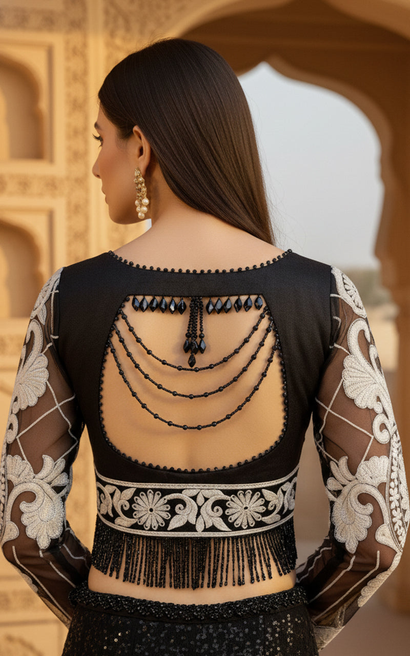 Threads and Motifs | Formal Outfits | Blouse With Lehenga - by Libasekhas UK - Registered Vendor of : Threads and Motifs - 100% Original Designer Dress