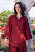 Saad Shaikh | Ease Fall Edit 26 | Merlot - by Libasekhas UK - Registered Vendor of : Saad Shaikh - 100% Original Designer Dress