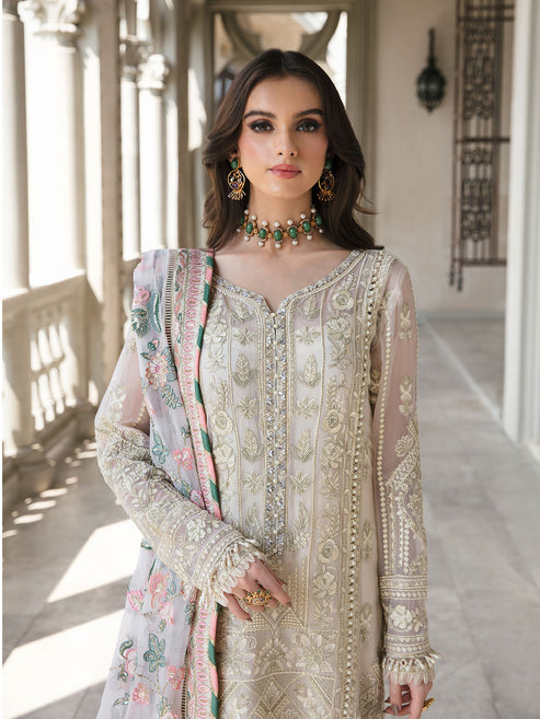Gulaal | Embroidered Chiffon | CEMILE 03 - by - Libasekhas UK - Registered Vendor of : Gulaal - 100% Original Designer Dresss