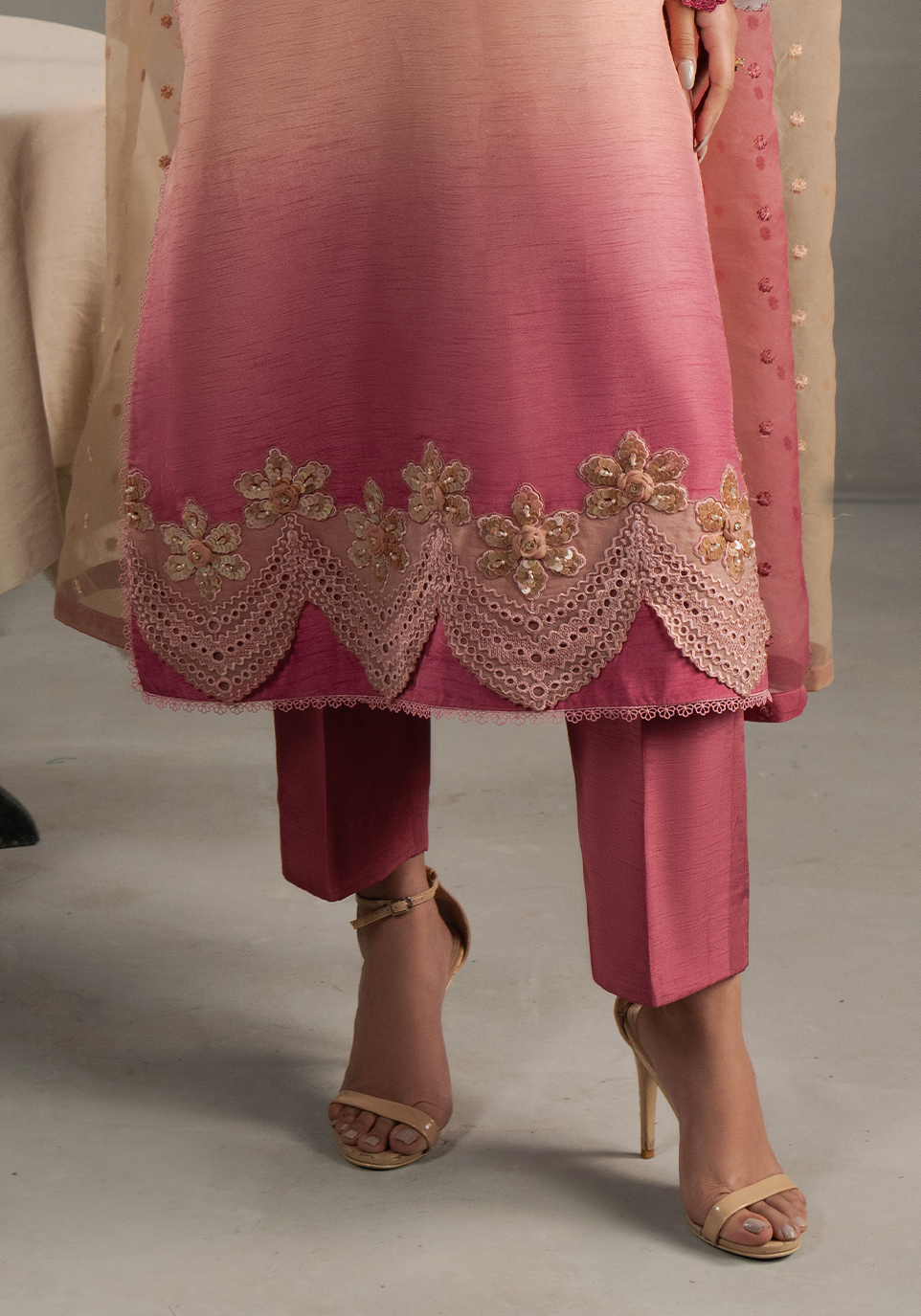 Zarqash | Silk Edit | ZQS 002 Rosèa - by - Libasekhas UK - Registered Vendor of : Zarqash - 100% Original Designer Dresss