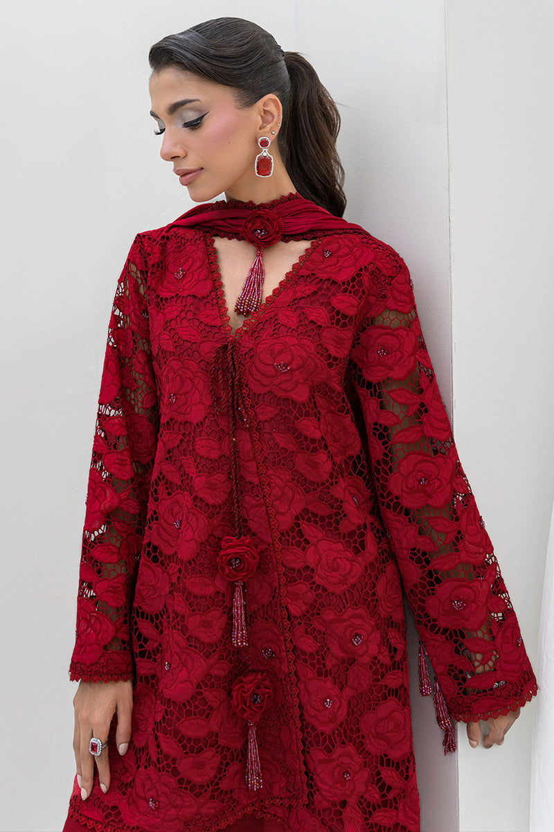 Chic Ophicial | Aarzu Luxe Pret | Red Radiance - by Libasekhas UK - Registered Vendor of : Chic Ophicial - 100% Original Designer Dress