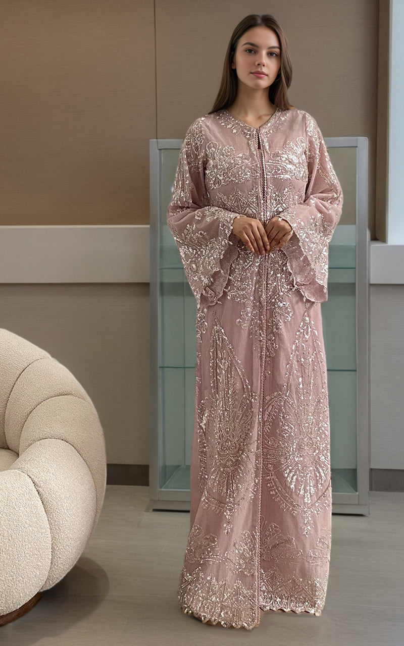 Threads and Motifs | Formal Dresses 25 | Net Embroidered Jacket - by Libasekhas UK - Registered Vendor of : Threads and Motifs - 100% Original Designer Dress