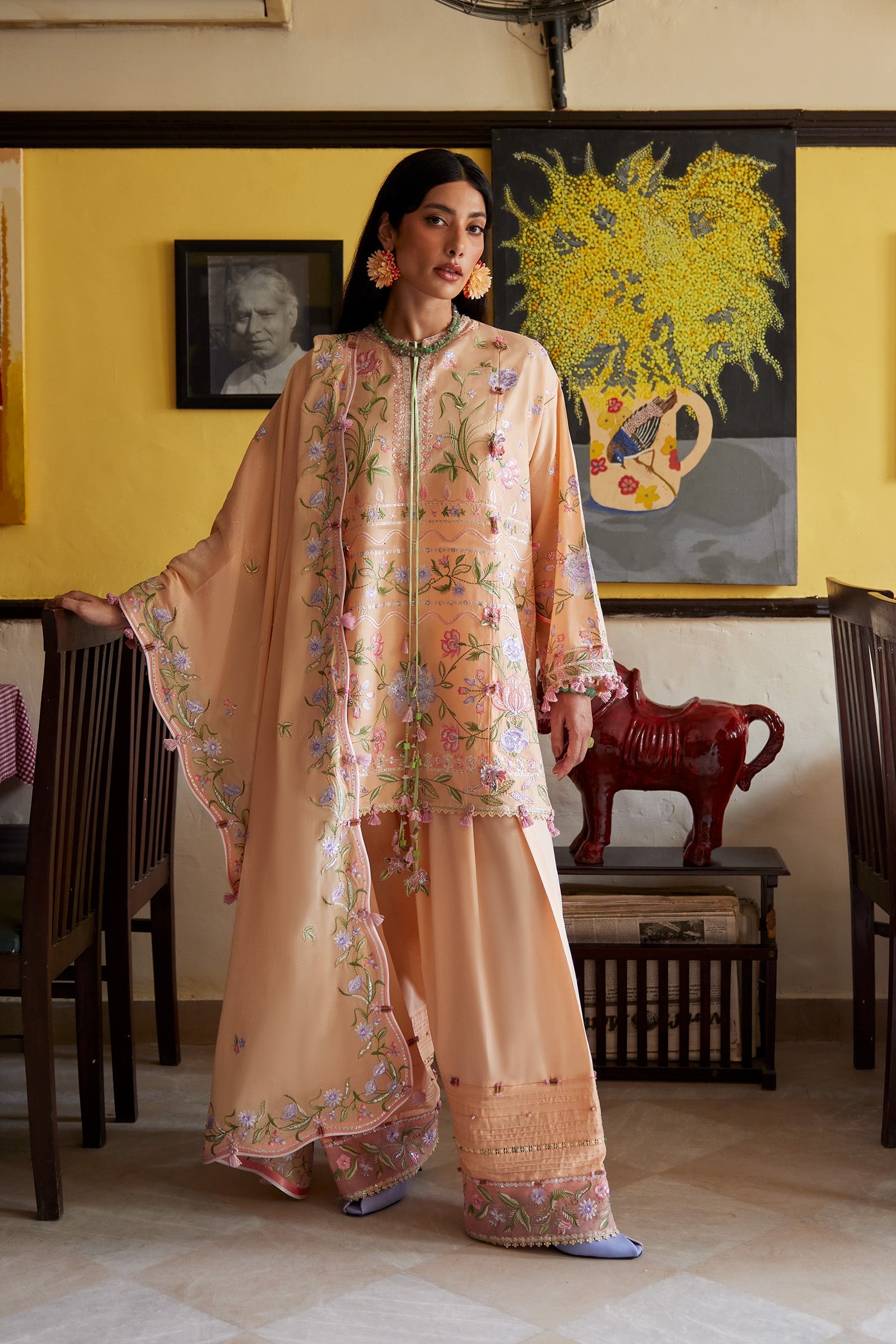 Zaha | Festive Lawn 26 | APRICOT MALLOW BLOOM (ZF26-09) - by Libasekhas UK - Registered Vendor of : Zaha - 100% Original Designer Dress