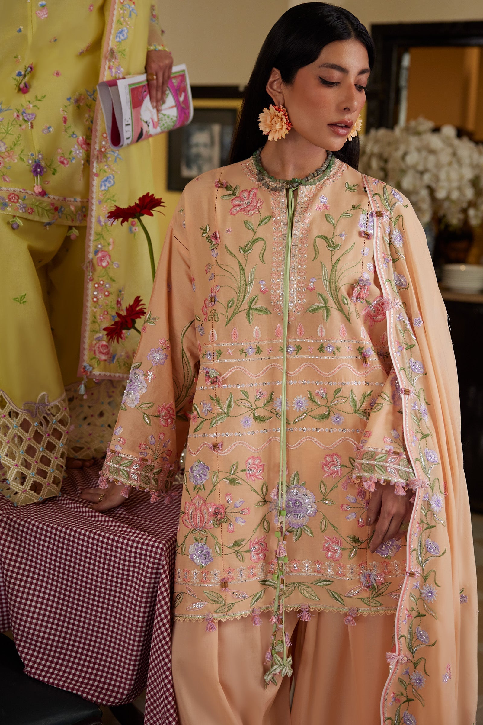 Zaha | Festive Lawn 26 | APRICOT MALLOW BLOOM (ZF26-09) - by Libasekhas UK - Registered Vendor of : Zaha - 100% Original Designer Dress