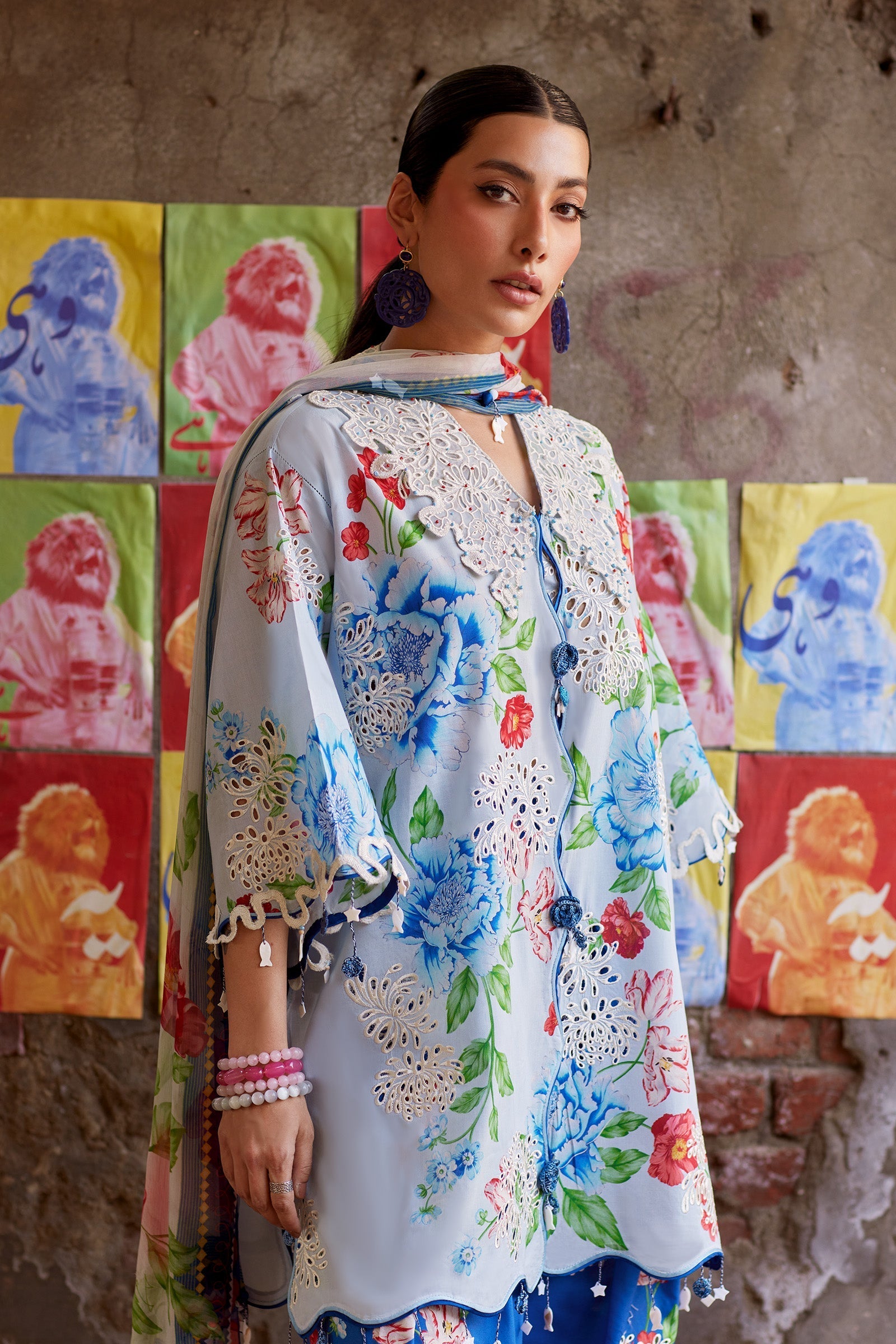 Zaha | Festive Lawn 26 | BLUE POPPY (ZF26-02) - by Libasekhas UK - Registered Vendor of : Zaha - 100% Original Designer Dress