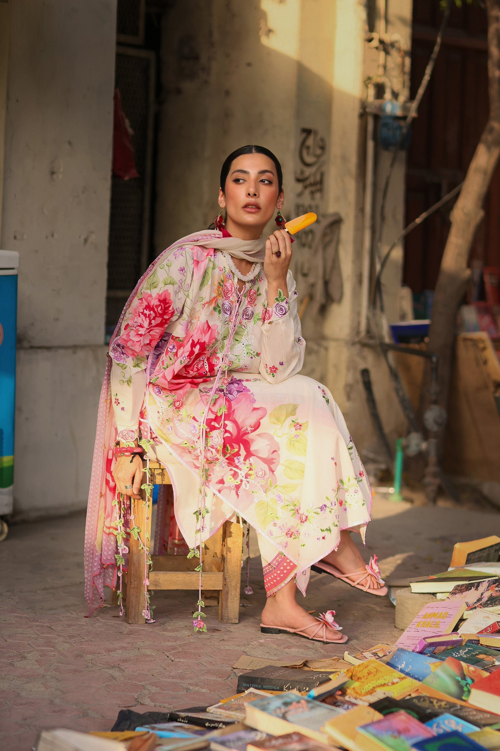 Zaha | Festive Lawn 26 | PINK MINK FROLIC (ZF26-05) - by Libasekhas UK - Registered Vendor of : Zaha - 100% Original Designer Dress