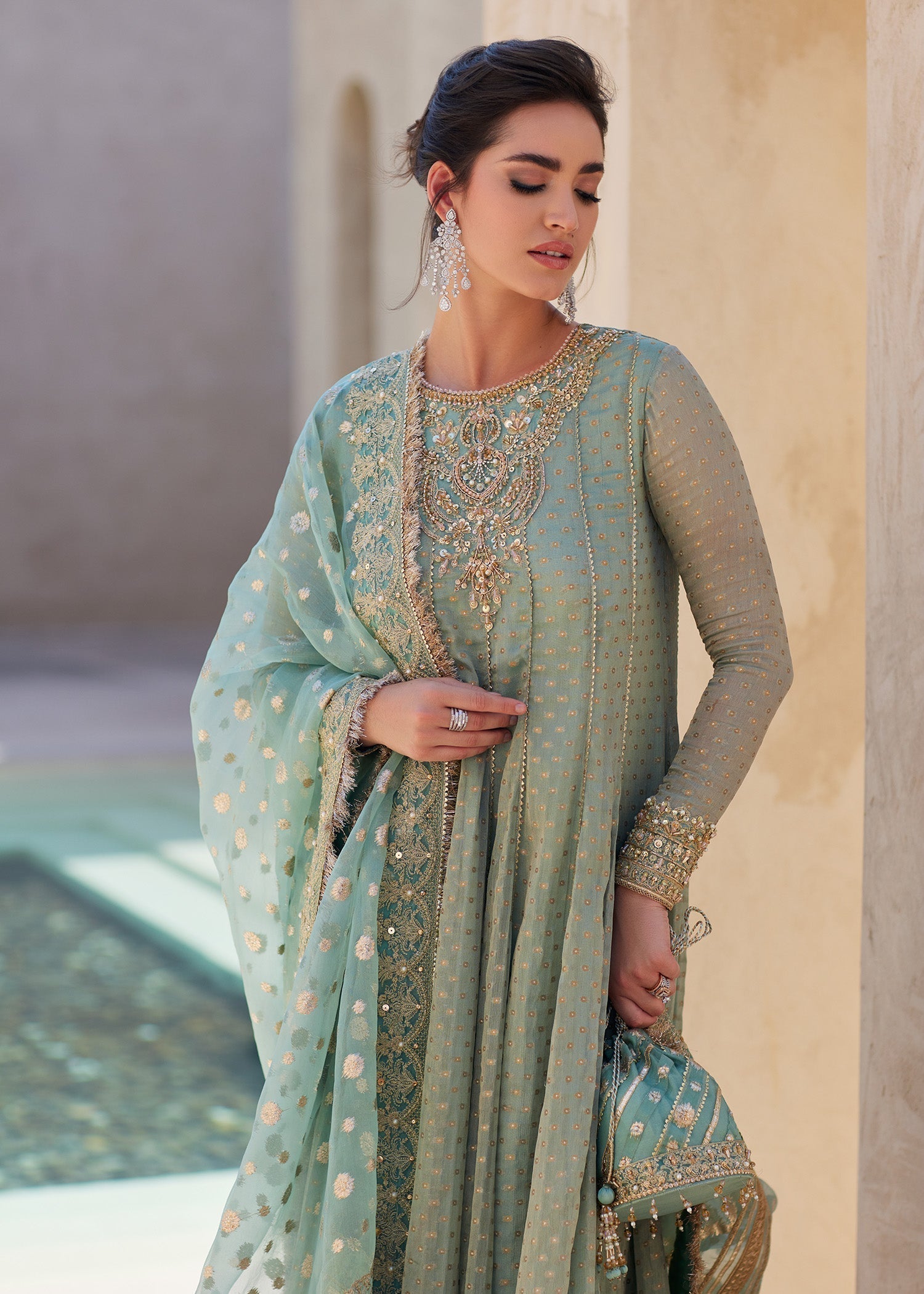 Kanwal Malik | Laira Formals | Mist - by - Libasekhas UK - Registered Vendor of : Kanwal Malik - 100% Original Designer Dresss