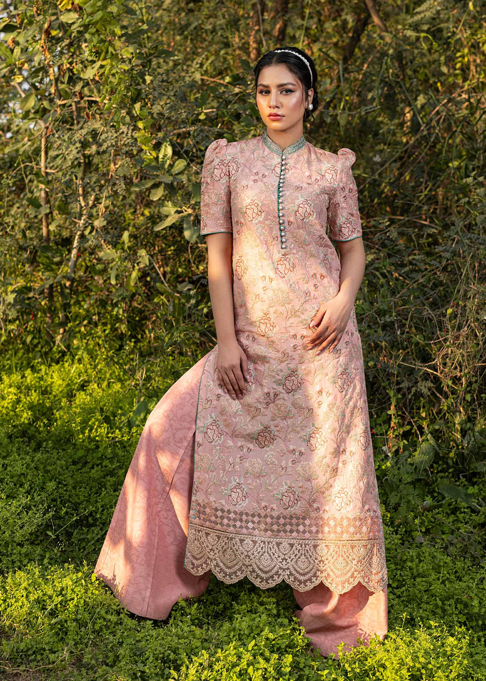 HSY | Summer Edit | Salmon Pink - by Libasekhas UK - Registered Vendor of : HSY - 100% Original Designer Dress