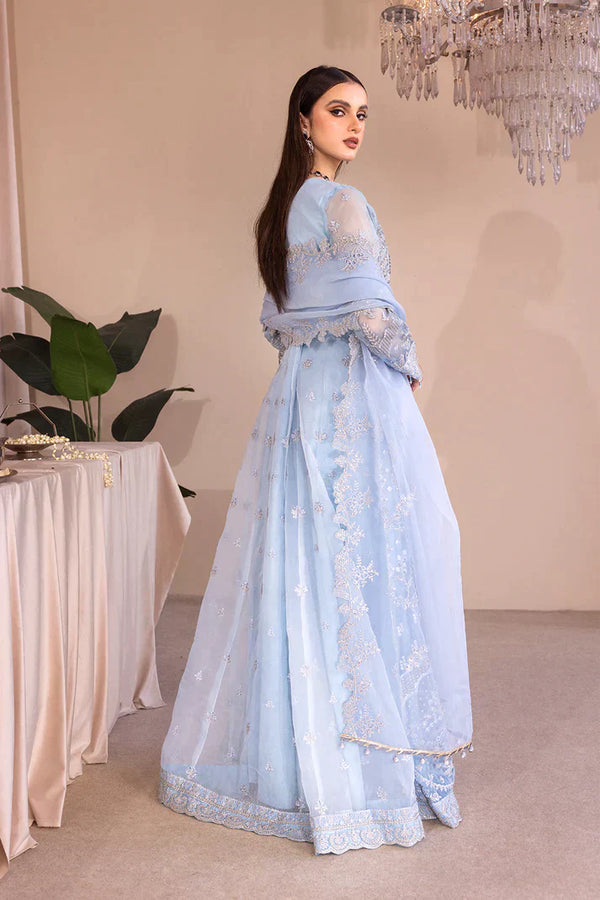 Emaan Adeel | Romansiyyah Luxury Formals 23 | RM-03 BLUE LAGOON - by - Libasekhas UK - Registered Vendor of : Emaan Adeel - 100% Original Designer Dresss