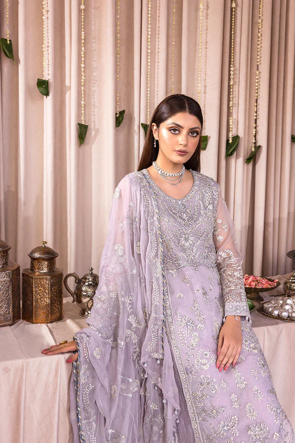 Emaan Adeel | Romansiyyah Luxury Formals 23 | RM-04 SWEET INDIGO - by - Libasekhas UK - Registered Vendor of : Emaan Adeel - 100% Original Designer Dresss