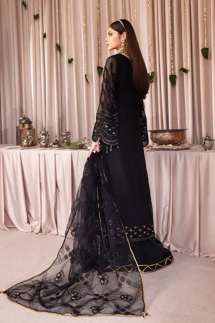 Emaan Adeel | Romansiyyah Luxury Formals 23 | RM-07 BLACK SWAN - by - Libasekhas UK - Registered Vendor of : Emaan Adeel - 100% Original Designer Dresss