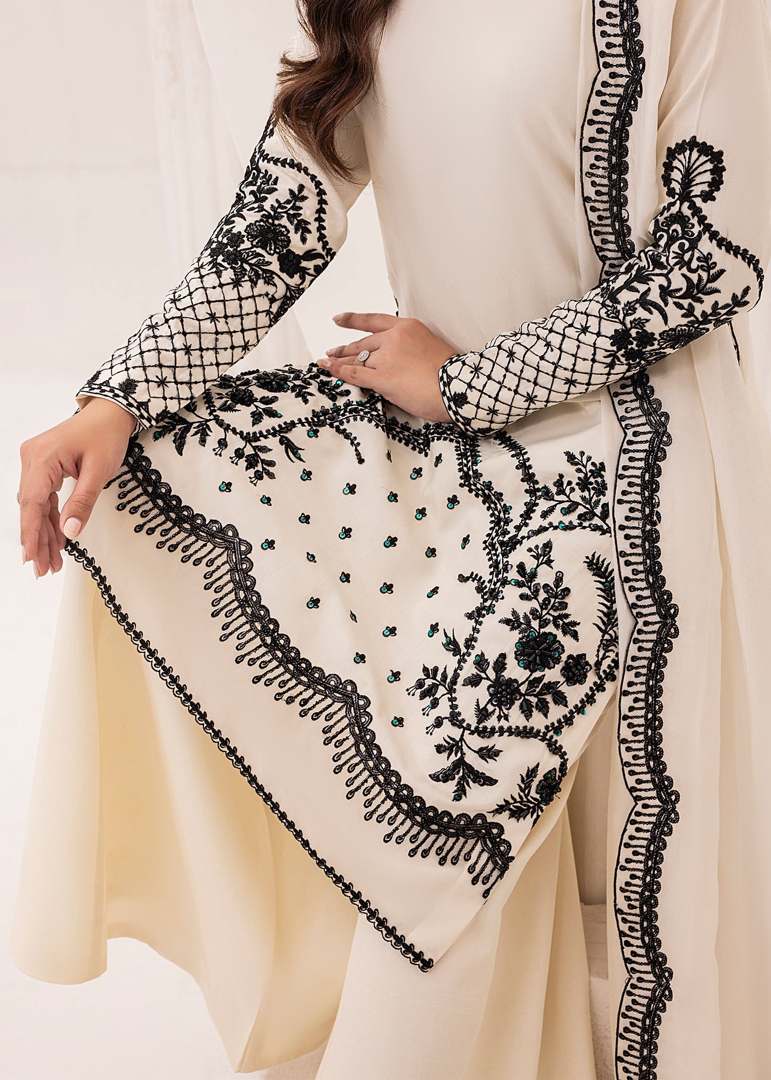 Jamnii | Silk Ivy | Noir Pearl - by - Libasekhas UK - Registered Vendor of : Jamnii - 100% Original Designer Dresss