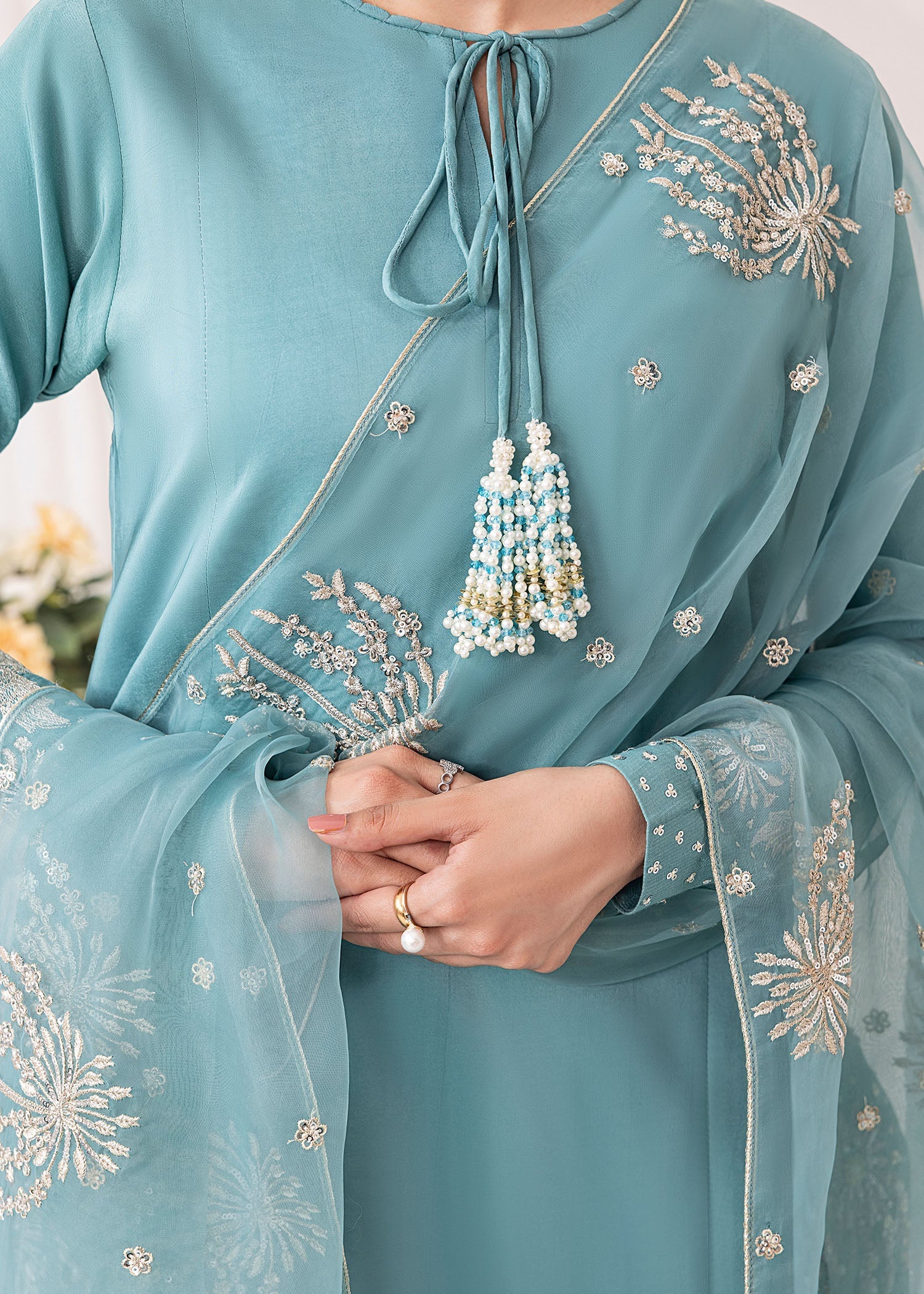 Jamnii | Silk Ivy | Dewdrop - by - Libasekhas UK - Registered Vendor of : Jamnii - 100% Original Designer Dresss