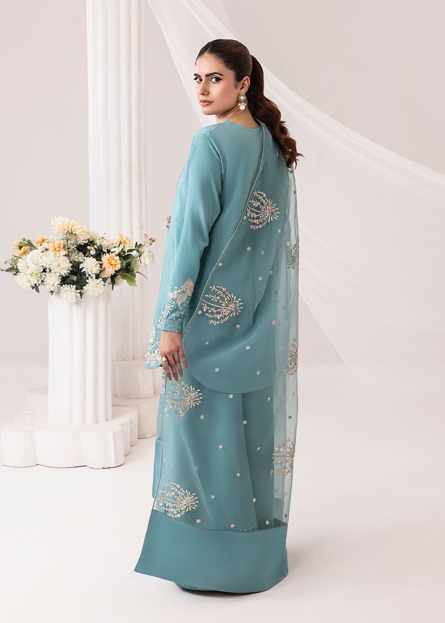 Jamnii | Silk Ivy | Dewdrop - by - Libasekhas UK - Registered Vendor of : Jamnii - 100% Original Designer Dresss
