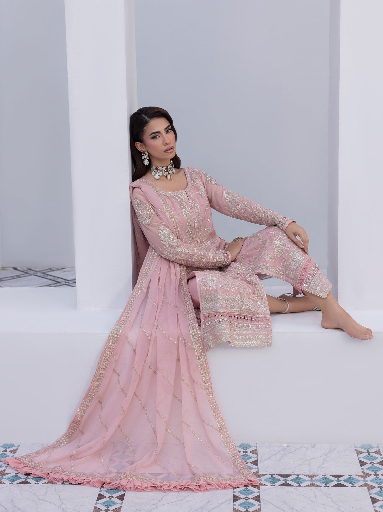 Gulaal | Maeri Luxury Chiffon 26 | Perle - by Libasekhas UK - Registered Vendor of : Gulaal - 100% Original Designer Dress