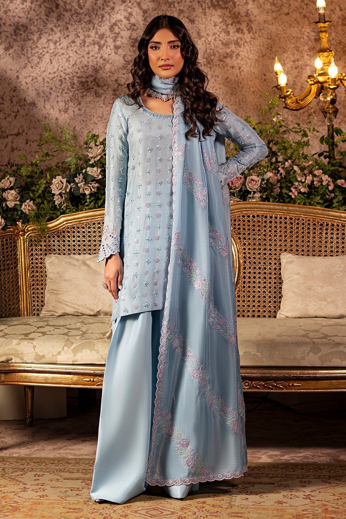 Mina Kashif | Loona Lawn 25 | Sapphire - by - Libasekhas UK - Registered Vendor of : Mina Kashif - 100% Original Designer Dresss