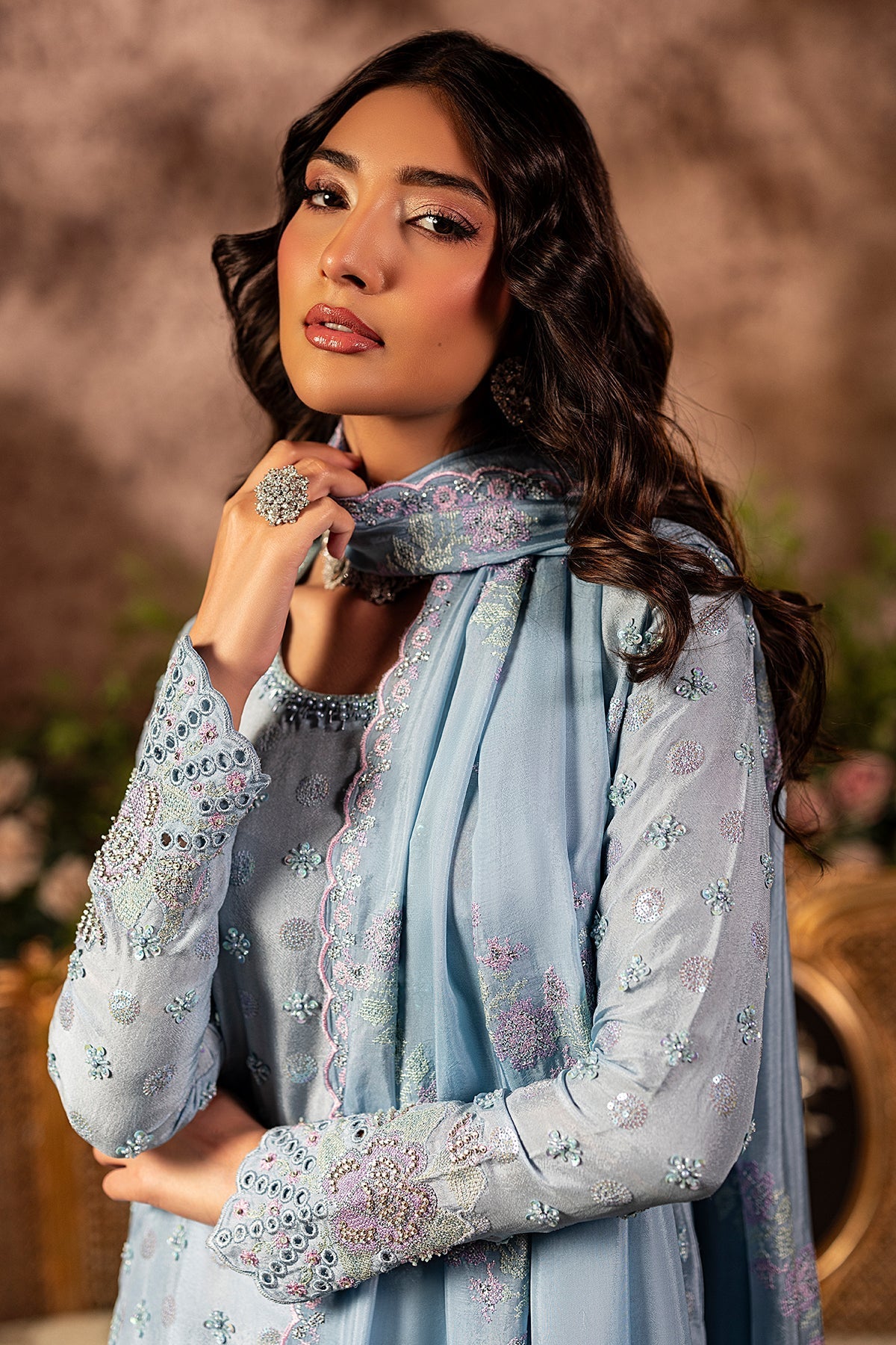 Mina Kashif | Loona Lawn 25 | Sapphire - by - Libasekhas UK - Registered Vendor of : Mina Kashif - 100% Original Designer Dresss